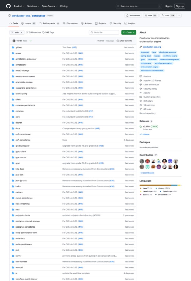 conductor-oss/conductor repository on GitHub
